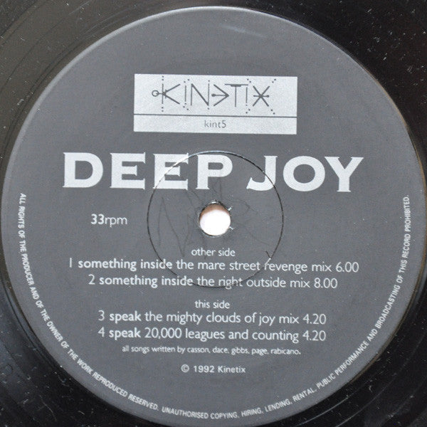 Deep Joy : Something Inside (12", Single)