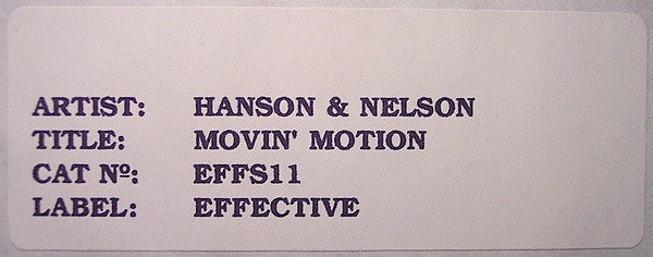 Hanson & Nelson : Movin' Motion (12", W/Lbl)