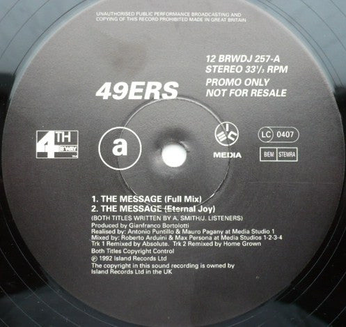 49ers : The Message (12", Promo)