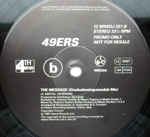 49ers : The Message (12", Promo)