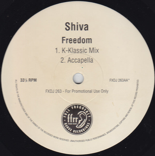 Shiva : Freedom (12", Promo)