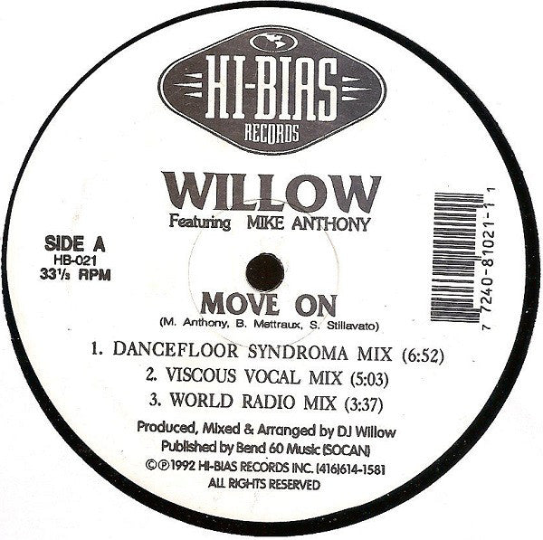 Willow Featuring Mike Anthony : Move On (12")