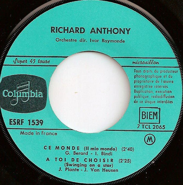 Richard Anthony (2) : Ce Monde (7", EP)