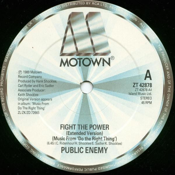 Public Enemy : Fight The Power (12", Single)