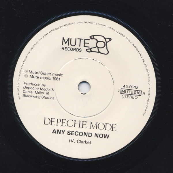 Depeche Mode : Just Can't Get Enough (7", Single, Sol)