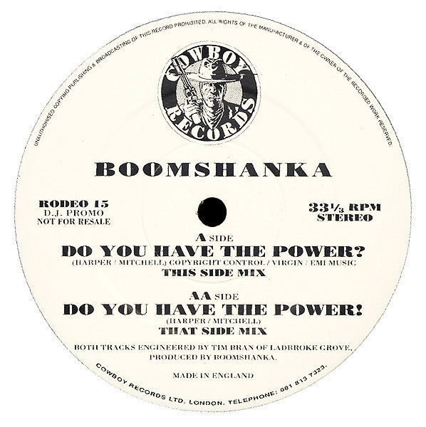 Boomshanka : Do You Have The Power? (12", Promo)
