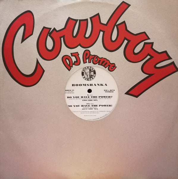 Boomshanka : Do You Have The Power? (12", Promo)