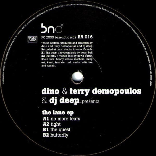Dino & Terry & DJ Deep : The Lane EP (12", EP, Promo)