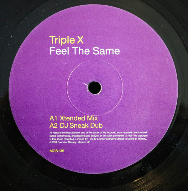 Triple X : Feel The Same (12")