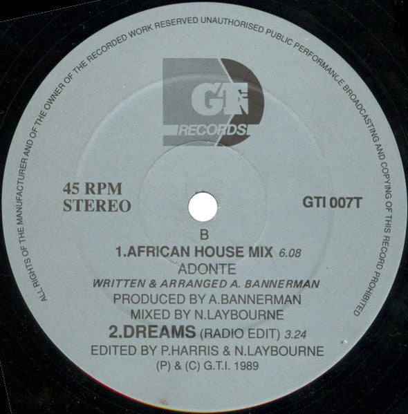 Adonte : Dreams (12")