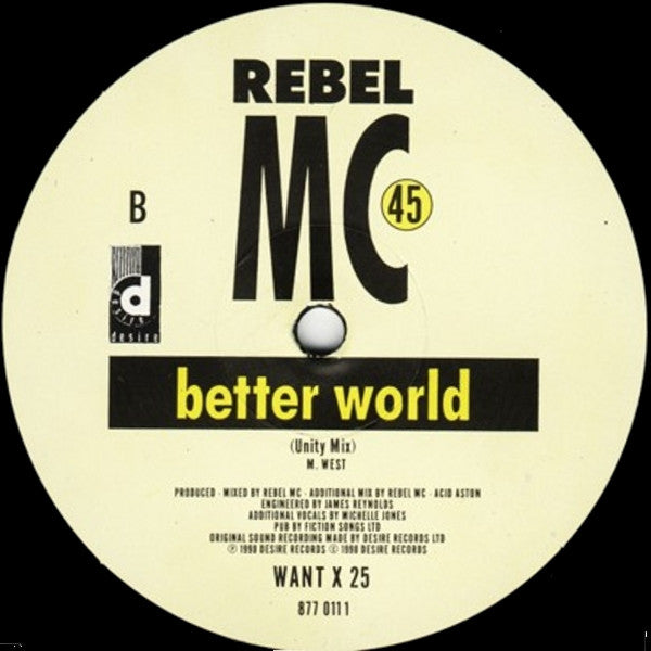 Rebel MC : Better World (12", Single)