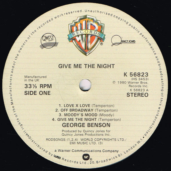George Benson : Give Me The Night (LP, Album)