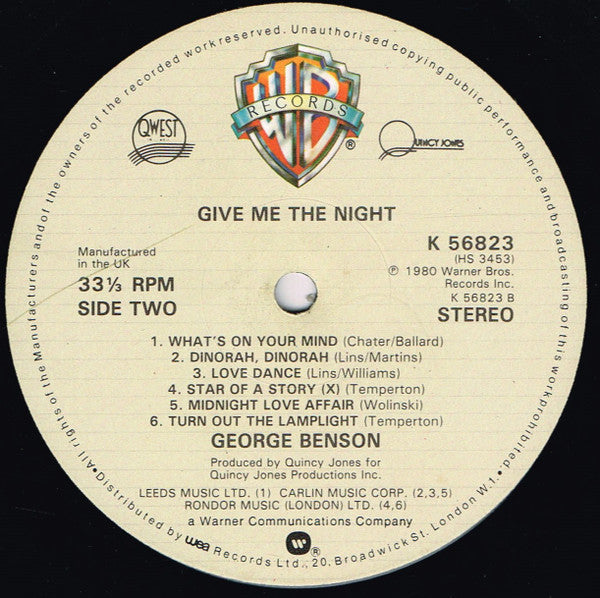 George Benson : Give Me The Night (LP, Album)