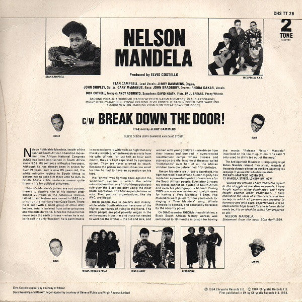 The Special AKA : Nelson Mandela / Break Down The Door! (7", Single, Gol)