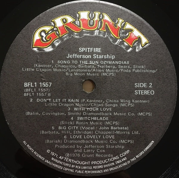 Jefferson Starship : Spitfire (LP, Album)