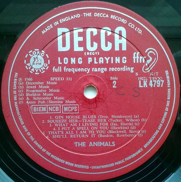The Animals : Animalisms (LP, Album, Mono)