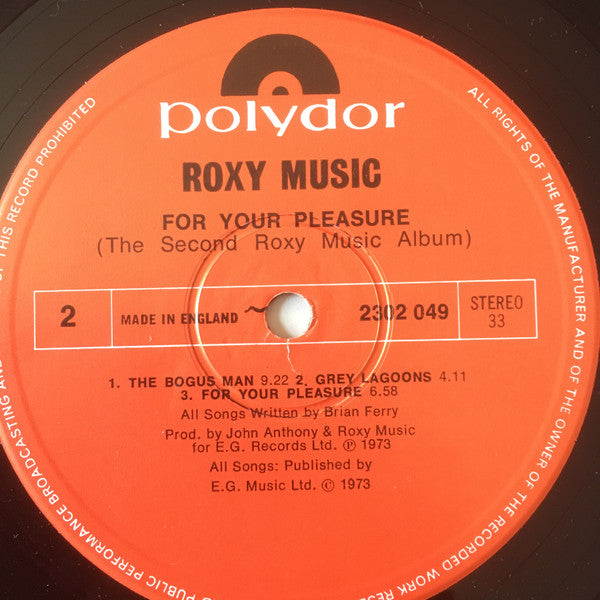 Roxy Music : For Your Pleasure (LP, Album, RE, Gat)