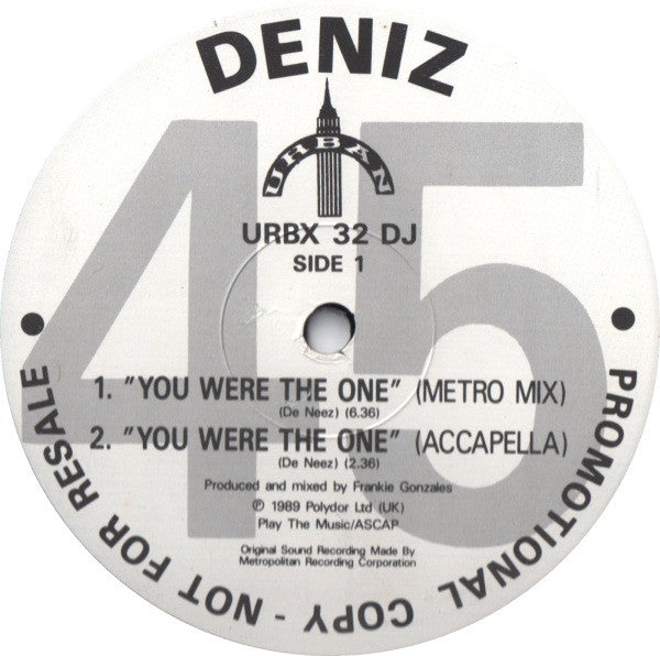 Deniz : You Were The One (12", Promo)