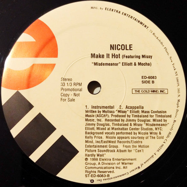 Nicole Wray : Make It Hot (12", Promo)