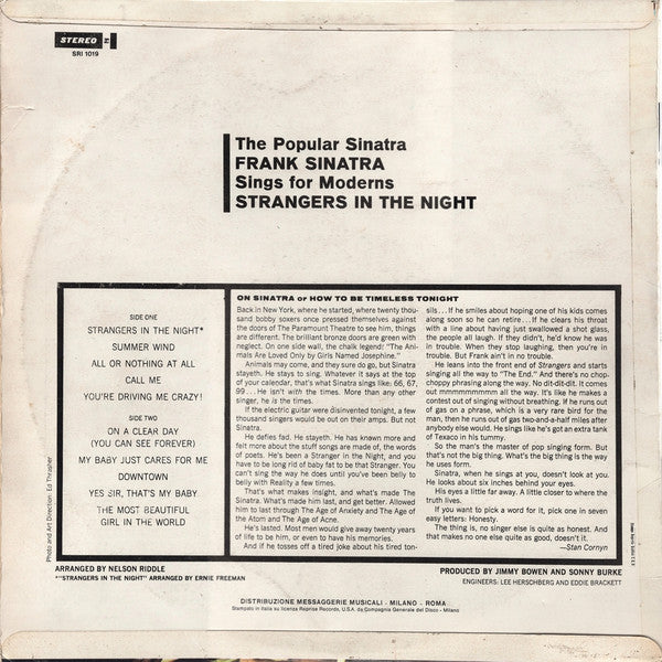 Frank Sinatra : Strangers In The Night (LP, Album)