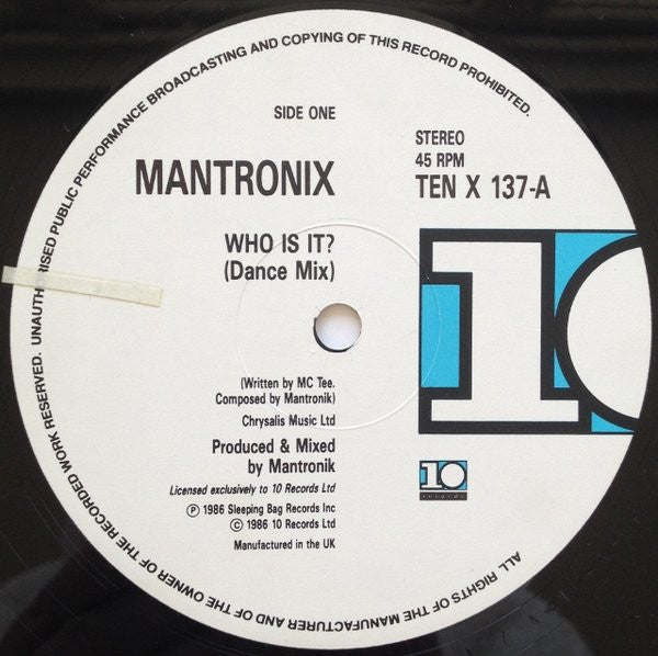 Mantronix : Who Is It? (2x12", Single, S/Edition, Gat)
