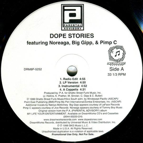 Parental Advisory : Dope Stories / You Got We Got (12", Promo)