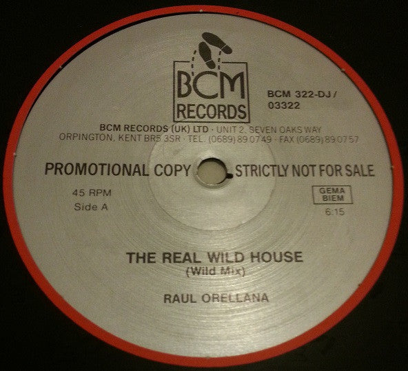 Raul Orellana* : The Real Wild House (12", S/Sided, Promo)