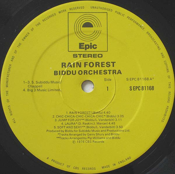 Biddu Orchestra : Rain Forest (LP, Album)
