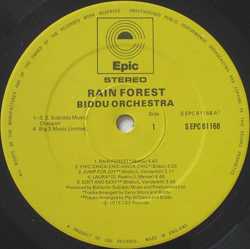 Biddu Orchestra : Rain Forest (LP, Album)
