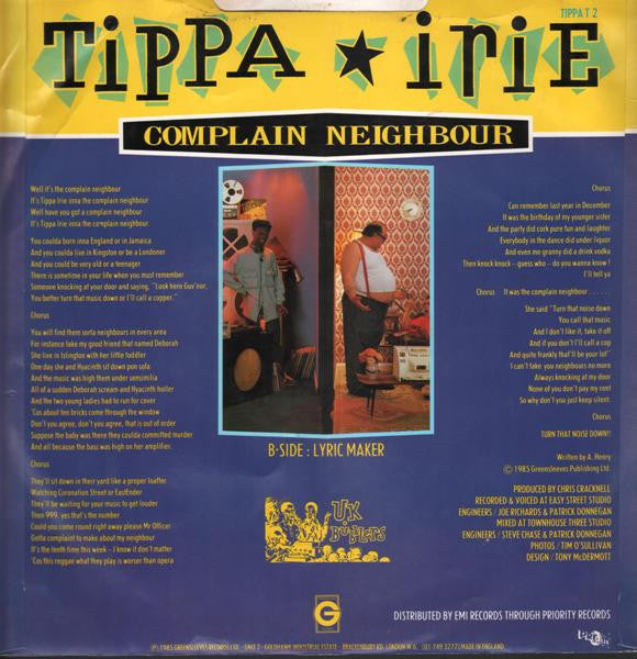 Tippa Irie : Complain Neighbour (12", Single)