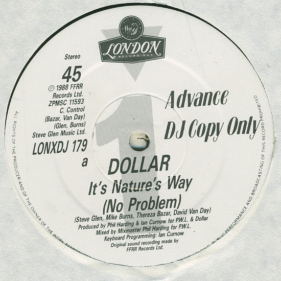 Dollar : It's Nature's Way (No Problem) (12", M/Print, Promo)