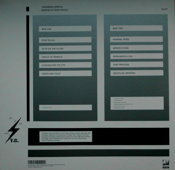Throbbing Gristle : Mission Of Dead Souls (LP, Album, Ltd, RE, Whi)