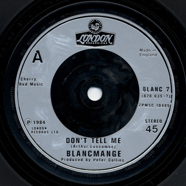 Blancmange : Don't Tell Me (7", Single, Sil)