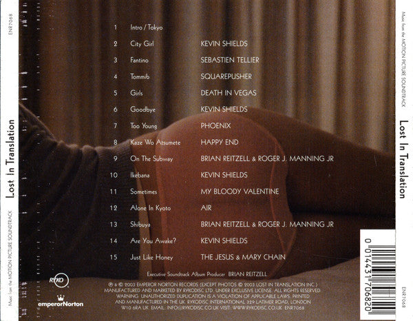 Various : Lost In Translation (Music From The Motion Picture Soundtrack) (CD, Comp)