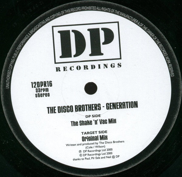 The Disco Brothers : Generation (12")