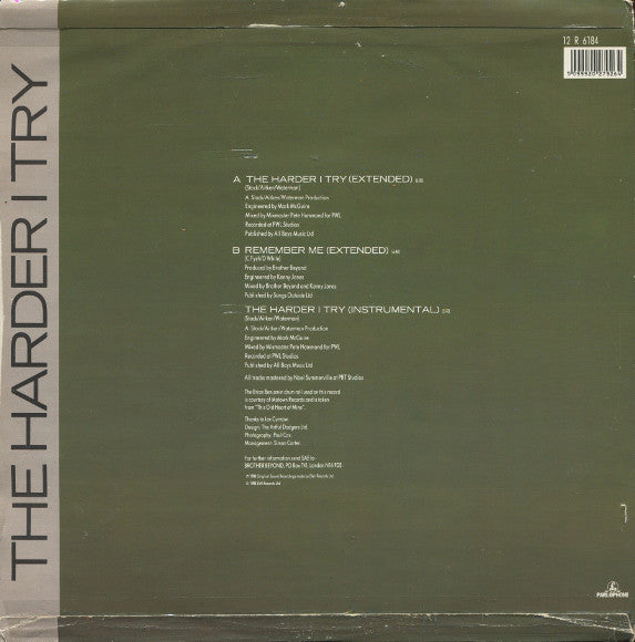 Brother Beyond : The Harder I Try (12", Single)