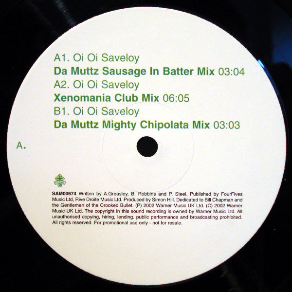 Cushty : Oi Oi Saveloy (12", Promo)