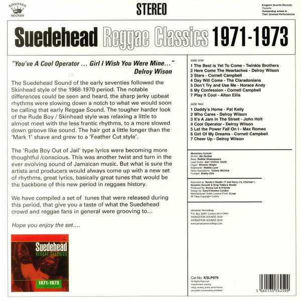 Various : Suedehead Reggae Classics (1971-1973 14 Jamaican Hits) (LP, Comp)