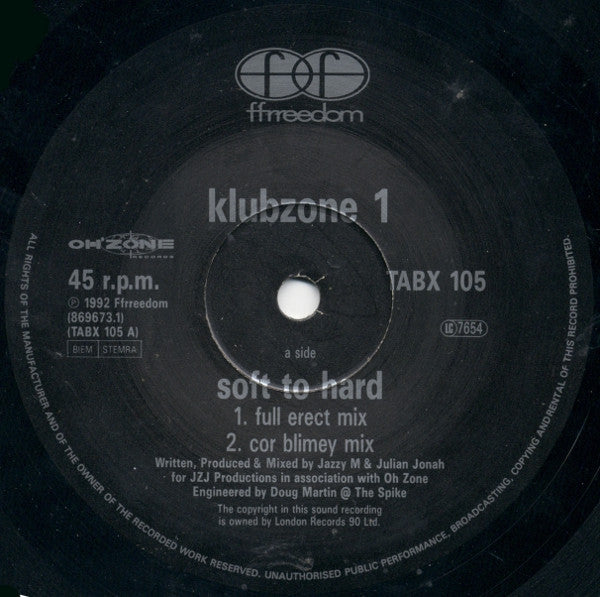Klubzone 1 : Soft To Hard (12")