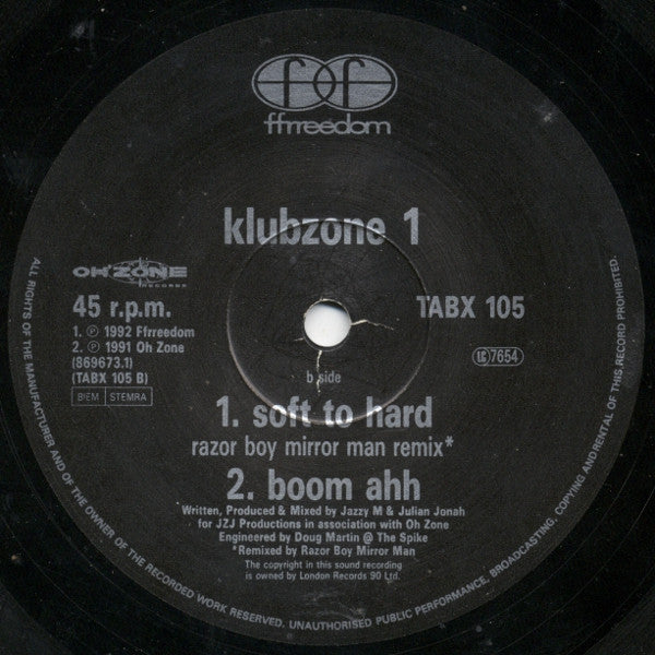 Klubzone 1 : Soft To Hard (12")