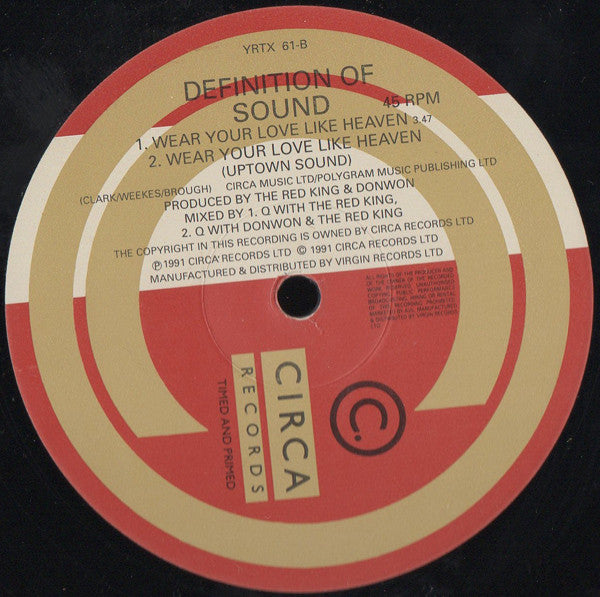 Definition Of Sound : Wear Your Love Like Heaven (12")