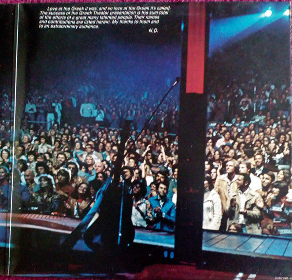 Neil Diamond : Love At The Greek (Recorded Live At The Greek Theatre, Los Angeles) (2xLP, Album, Gat)