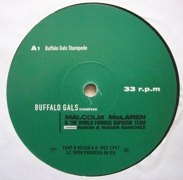 Malcolm McLaren & World's Famous Supreme Team Versus Rakim & Roger Sanchez : Buffalo Gals Stampede (12")