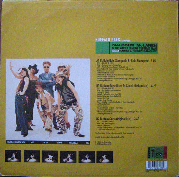 Malcolm McLaren & World's Famous Supreme Team Versus Rakim & Roger Sanchez : Buffalo Gals Stampede (12")