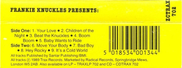 Frankie Knuckles : Frankie Knuckles Presents (Cass, Comp, Whi)