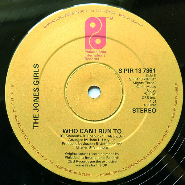 The Jones Girls : You Gonna Make Me Love Somebody Else (12", Single)