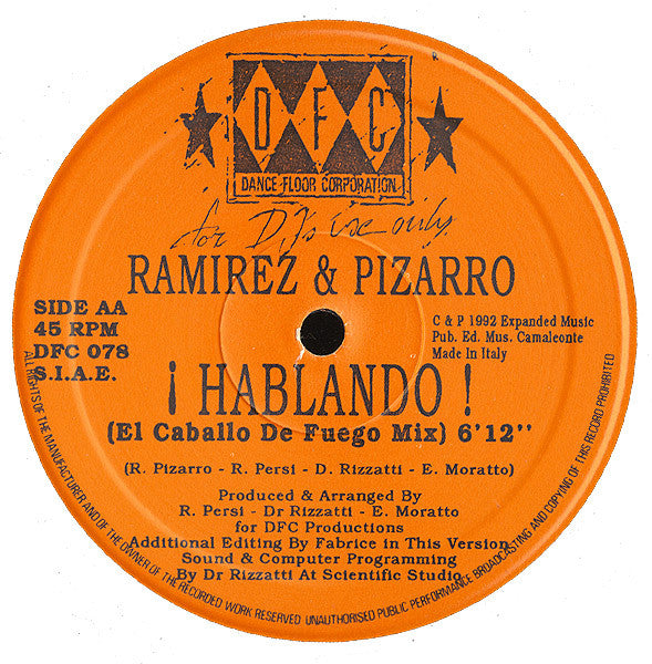 Ramirez & Pizarro : ¡Hablando! (12")