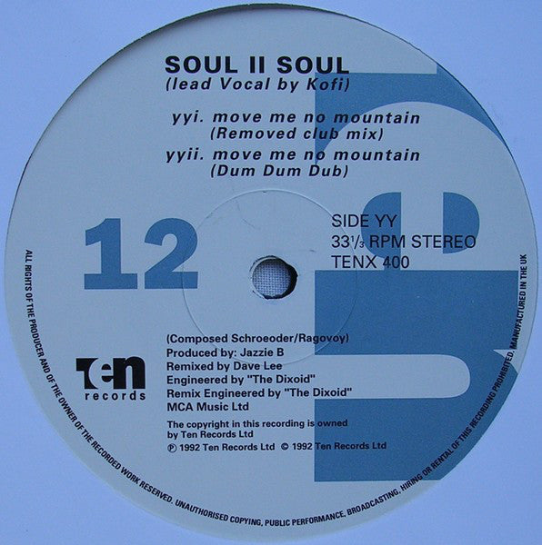 Soul II Soul : Move Me No Mountain (12")