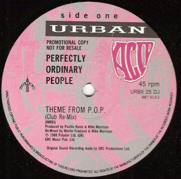 Perfectly Ordinary People : Theme From P.O.P. (12", Promo)