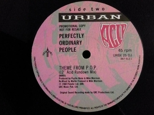 Perfectly Ordinary People : Theme From P.O.P. (12", Promo)